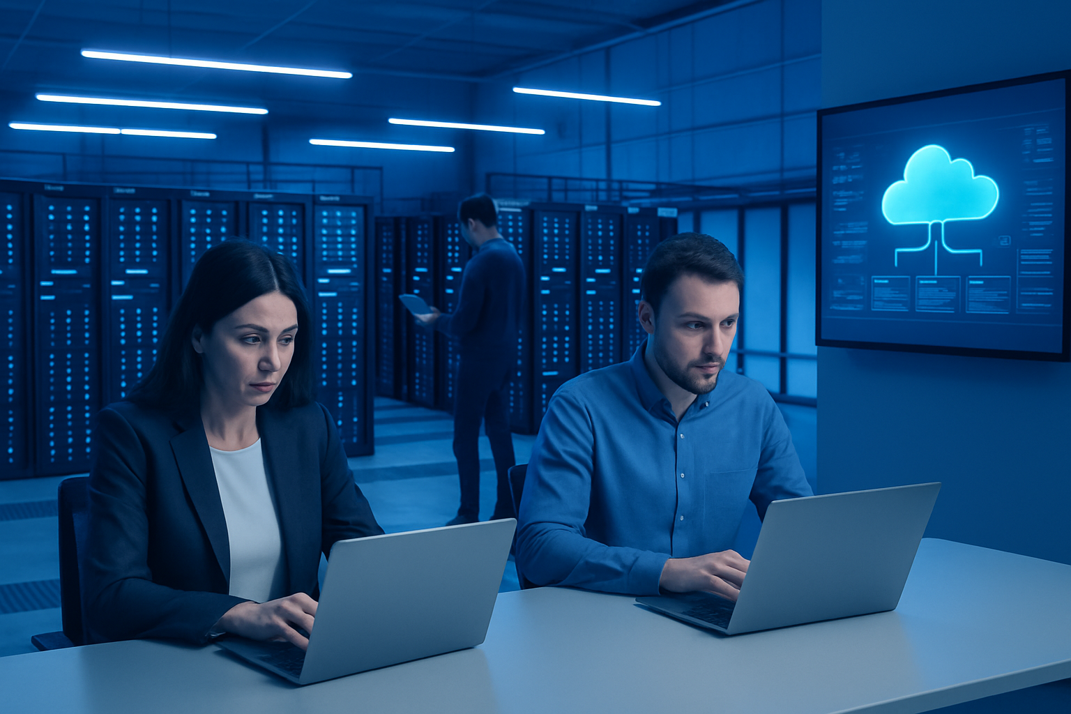 Random IT Solution homepage banner showing IT services overview